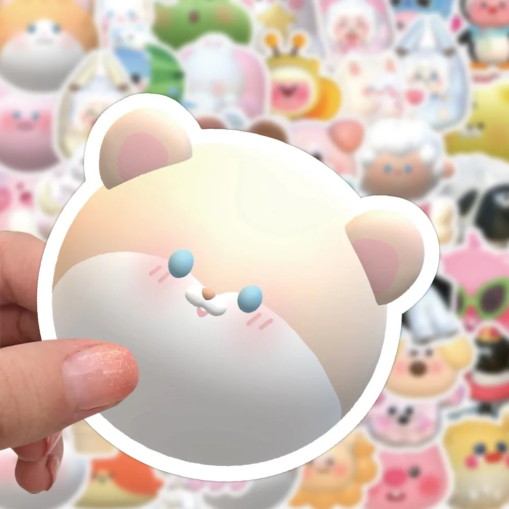 63PCS 3D Cartoon Animal Stickers - Cute 3D Designs for Decorating Notebooks, Phones & DIY Crafts AnimeWorlds Store