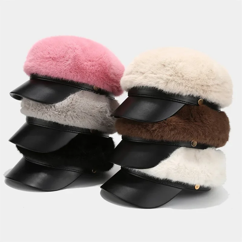 Autumn and Winter Polyester Solid Keep Warm Beret Octagonal Cap Painter Hat for Girl and Women 137