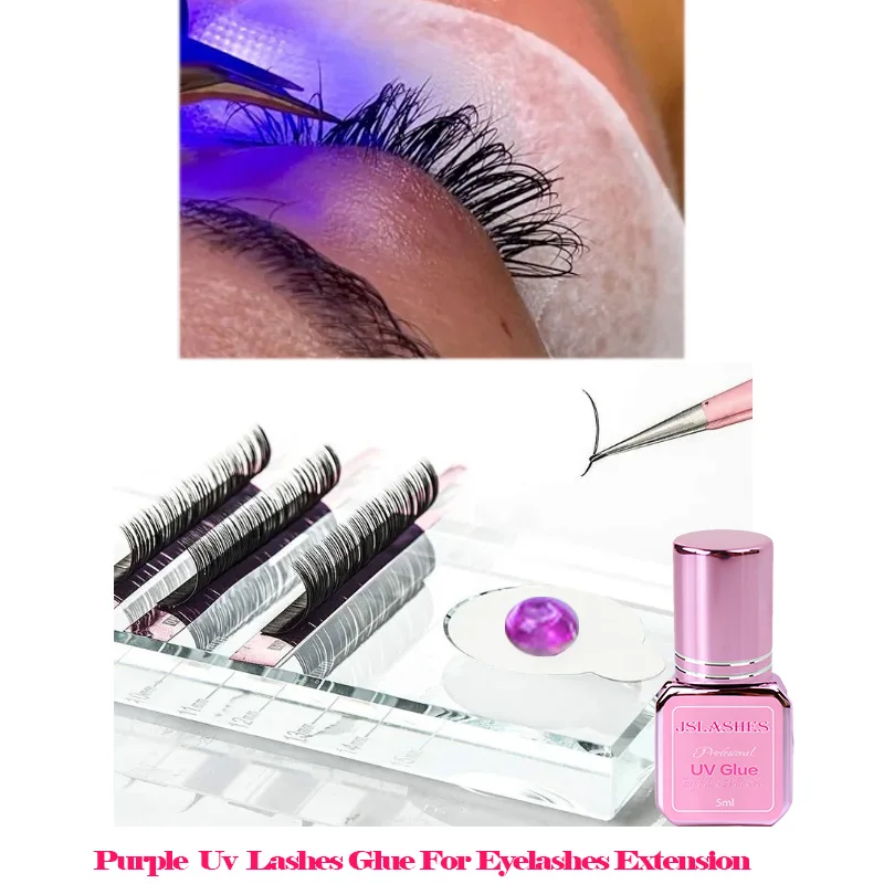 Professionele Paarse Lash Lijm UV Lash Lijm 5ml Wimperverlenging Lijm Snel Droog Sterke Langdurige Waterdichte Uv lijm