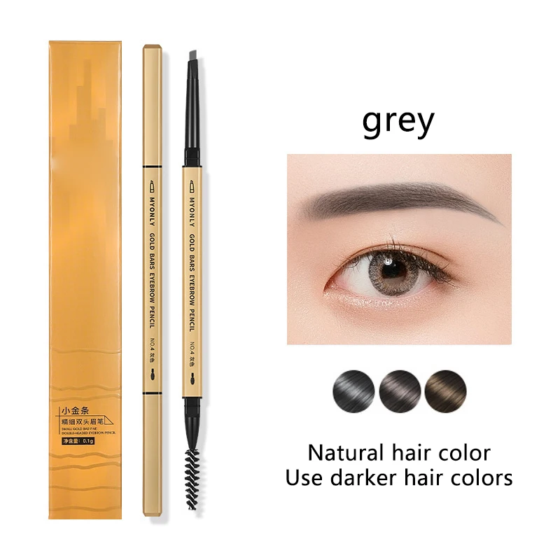ปากกาอายไลเนอร์ดินสอเขียนคิ้ว 3 สี เอฟเฟกต์แต่งหน้าธรรมชาติ สีติดทนนาน สีดำ/กาแฟอ่อน/เทา