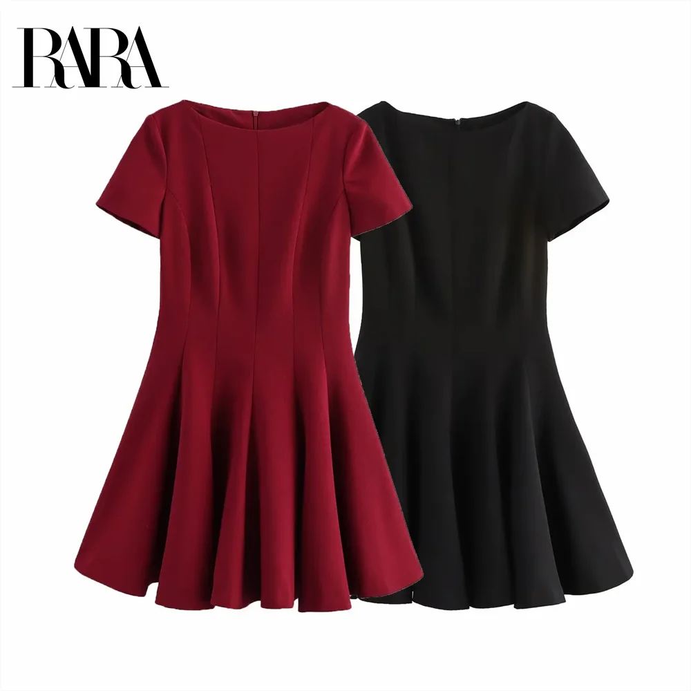 

RARA 2025 Spring New Arrivals Women's Casual Temperament Simple and Versatile A-line Dress Short Skirt