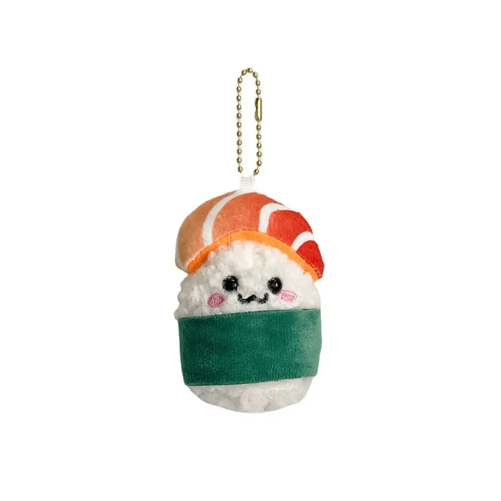 Creative Kawaii Salmon Keychain Cartoon Japanese Style Sushi Bag Pendant Plush Stuffed Soft Rice Plush Keyring Unisex