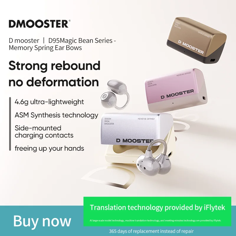 

Dmooster D95 OWS Bluetooth 6.0 Earphones HiFi Sound Ai Translation Wireless Headphones Ear Clip Noise Canceling Sports Earbuds