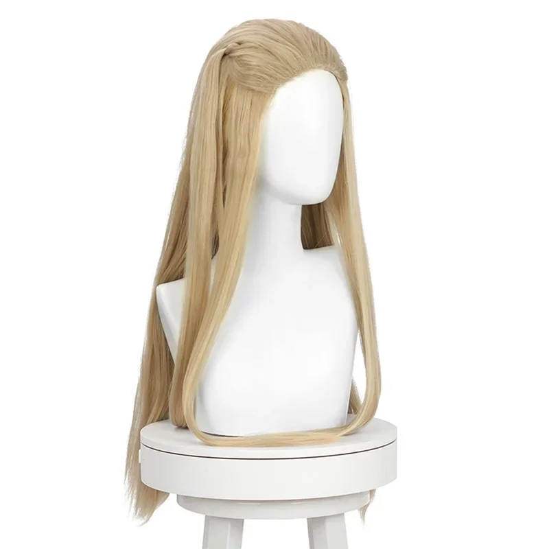 L-Enamel Wedge Synthetic Hair Coven Evelynn Wig LoL Cosplay Blonde Long Straight Wig Heat Resistant Wig Cap LoL Evelynn Cosplay