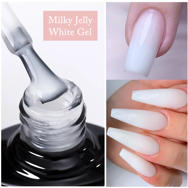 UR SUGAR 7ml bottiglia di vetro Milky Jelly White Pink Gel smalto per unghie Base in Gel funzionale Semi permanente Top Soak Off UV LED Coat