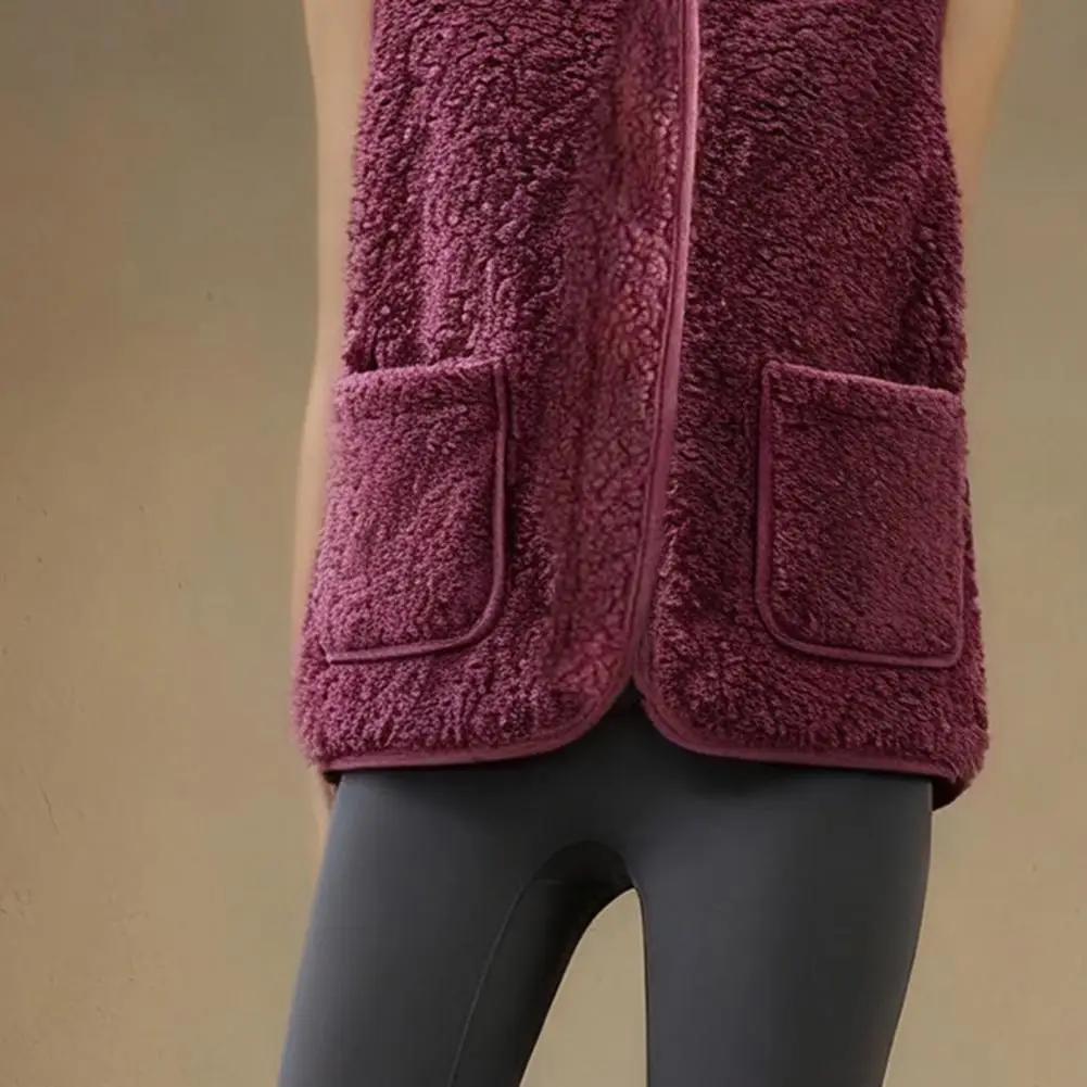 Soft Vest for Women Fleece Vest for Women Women’s Sherpa Fleece Vest with Pockets Cozy Zip-up Jacket Warm Teddy Fleece Outdoor