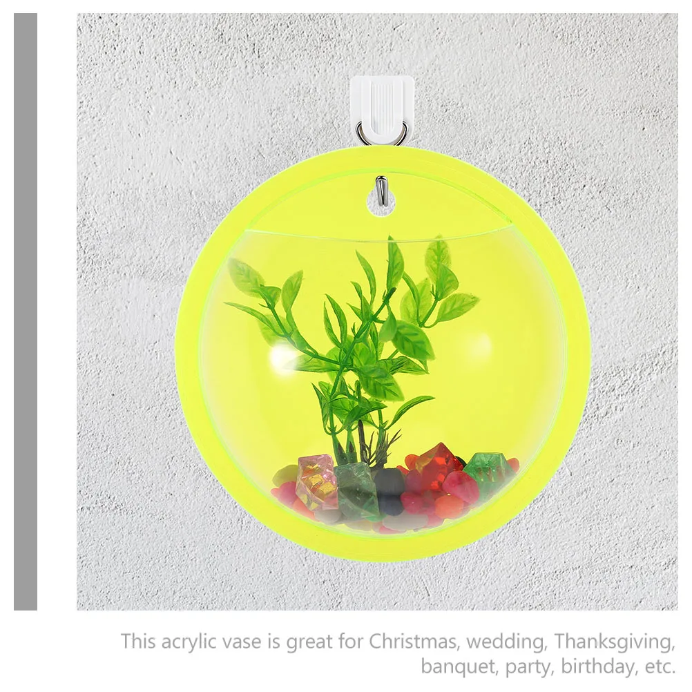 

Acrylic Wall Fish Tank Hydroponic Vase Transparent Decorative Planter Home Wedding Party Banquet Centerpiece Wall Fish Tank