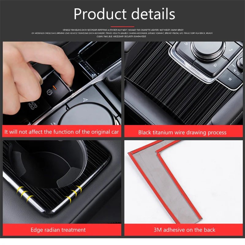 For Mazda 3 2019-2023 Accessories Interior Center Console Water Cup Panel Gear Frame Trim Cover Car Decoration Chrome