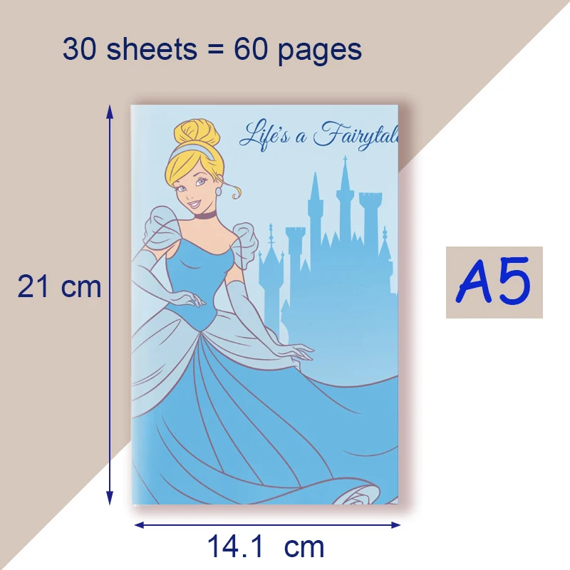 Quaderno con filo A5 Disney Princess - Alice biancaneve Belle cenerentola-Dress taccuino blocco per scrivere Memo per i fan regali Cosplay