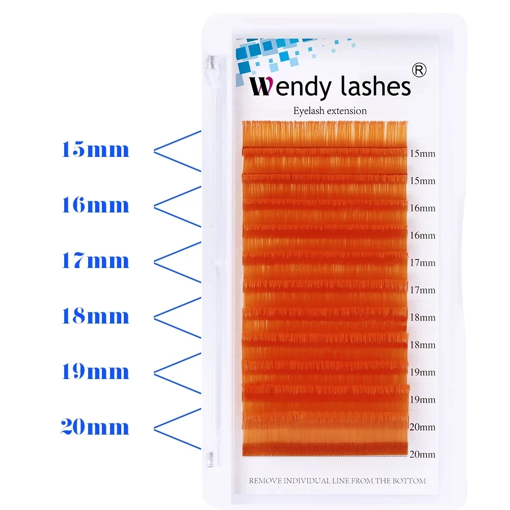 Orange Lash Colored Eyelashes Extension Makeup Soft Natural Mix Lashes Extension Mink Faux Neon Lash Extensions for Wendy