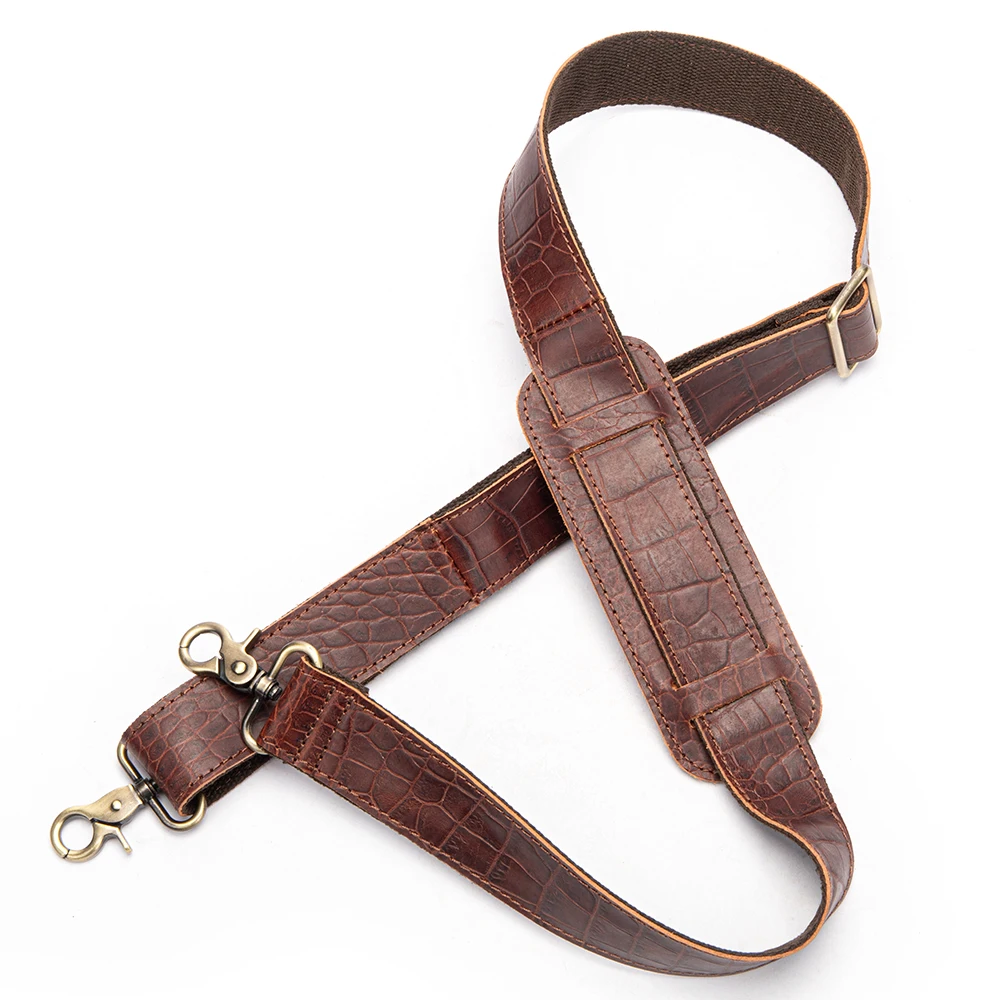 

Vintage Crocodile Grain Leather Shoulder Strap For Crossbody Sling Messenger Bag Briefcase Luggage Accessory Business Bag Strap