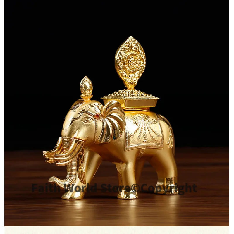 Buddhist supplies HOME CAR efficacious Talisman House Protection Buddhism gilding XIANG BAO elephant treasures Buddha statue