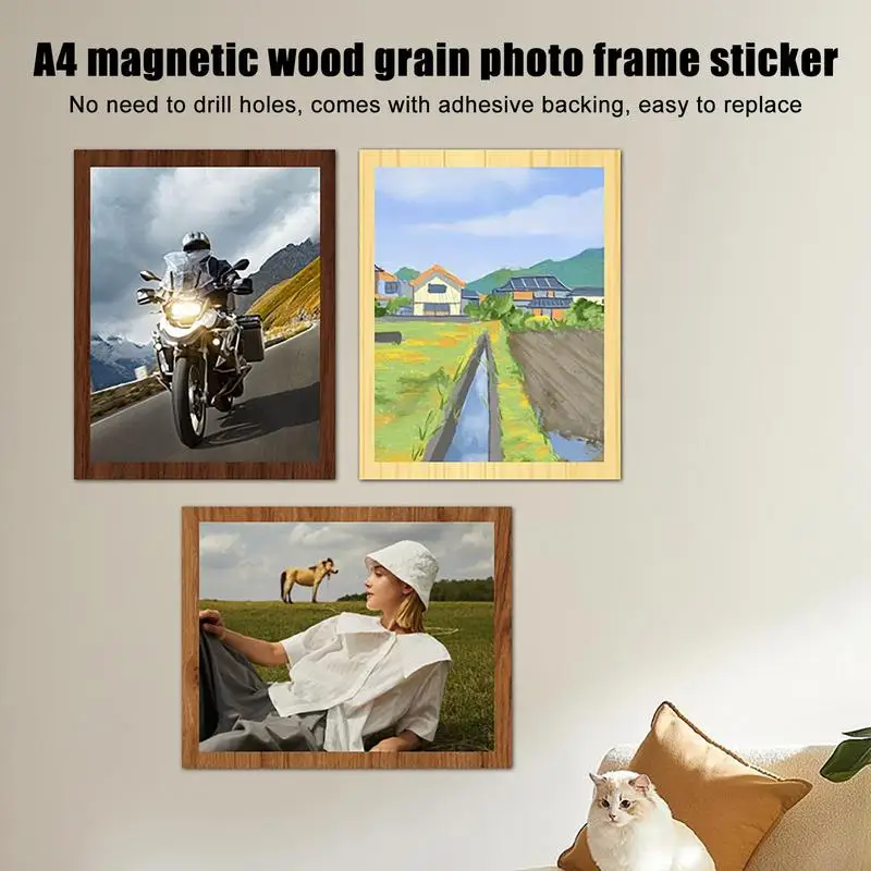 Magnetic Picture Frames Self-Adhesive Wall Photo Art Poster Holder For Poster Photo Drawing Paintings Pictures Display Decor