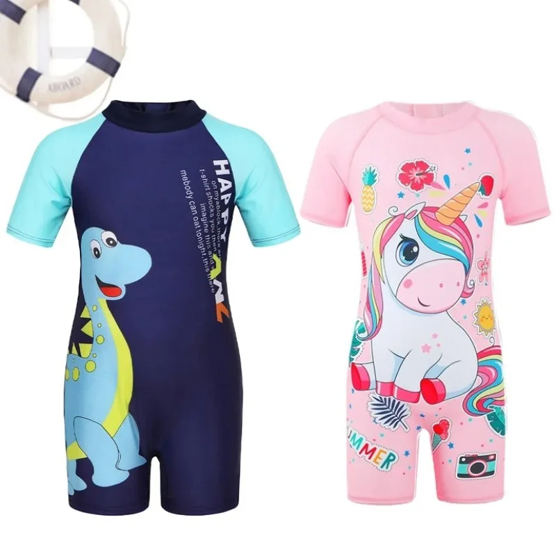 2-10T Summer Kids Boy Swimsuits Vacation Beach Pants Long sleeve Tops with Hat Toddler Sets Fashion Children Surfing Swim Suit