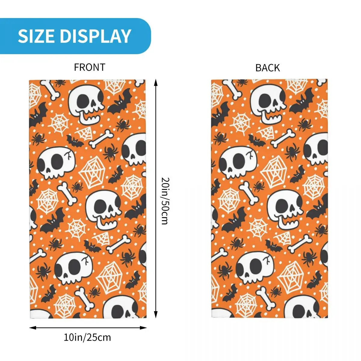 Ghost Pumpkin Halloween Bandana Neck Gaiter Printed Magic Scarf Multi-use Balaclava Riding For Men Women Adult Breathable