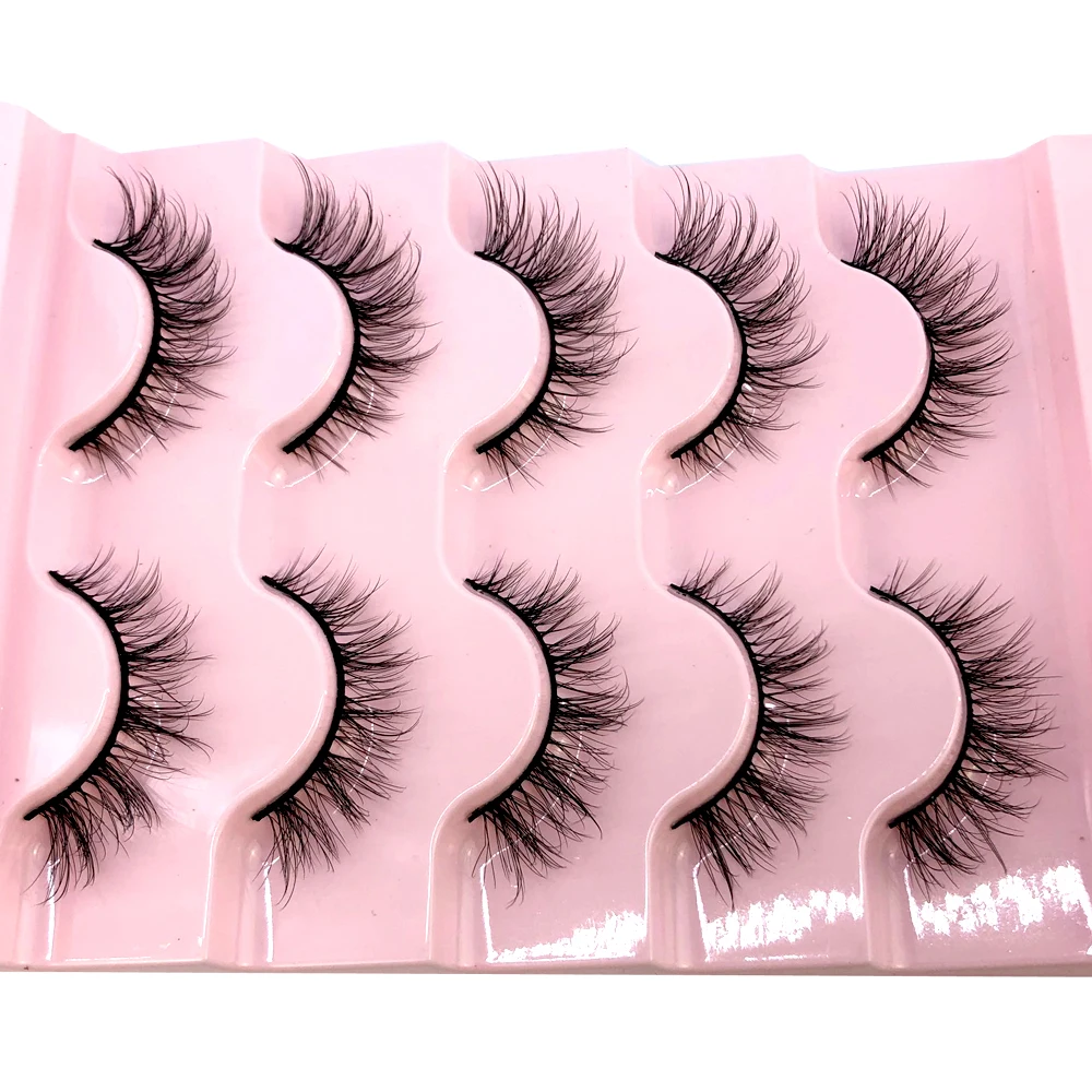 HBZGTLAD New 5 Pairs 3D Eyelashes Natural ThickFalse Eyelashes Fake Lashes Makeup Extension Eyelashes cilios maquiagem