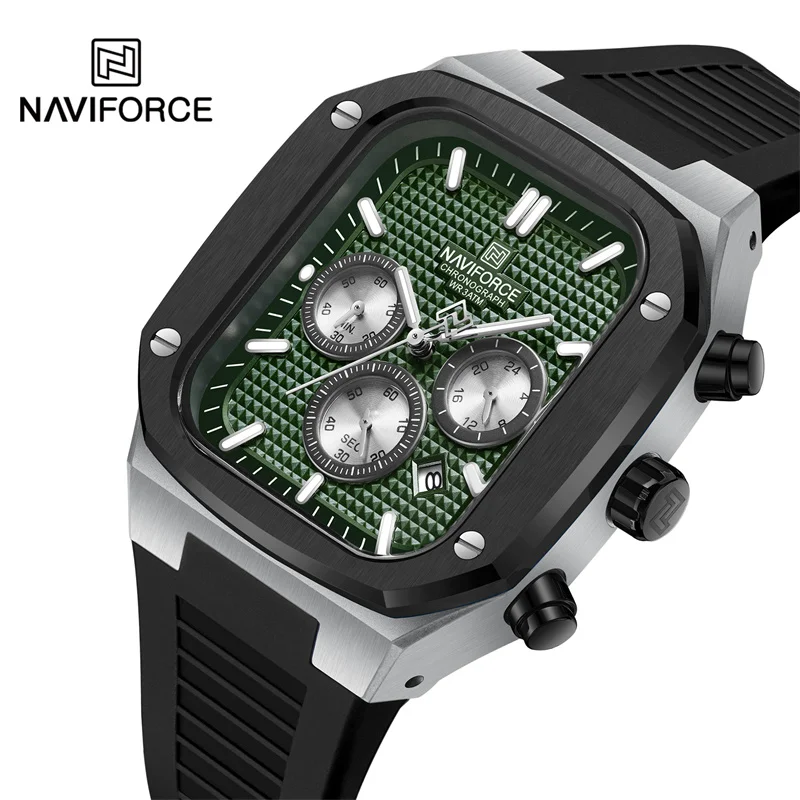 NAVIFORCE Watch For Men Luxury Top Brand Casual Quartz Wristwatch Silicone Strap Waterproof Chronograph Clock Relogio Masculino