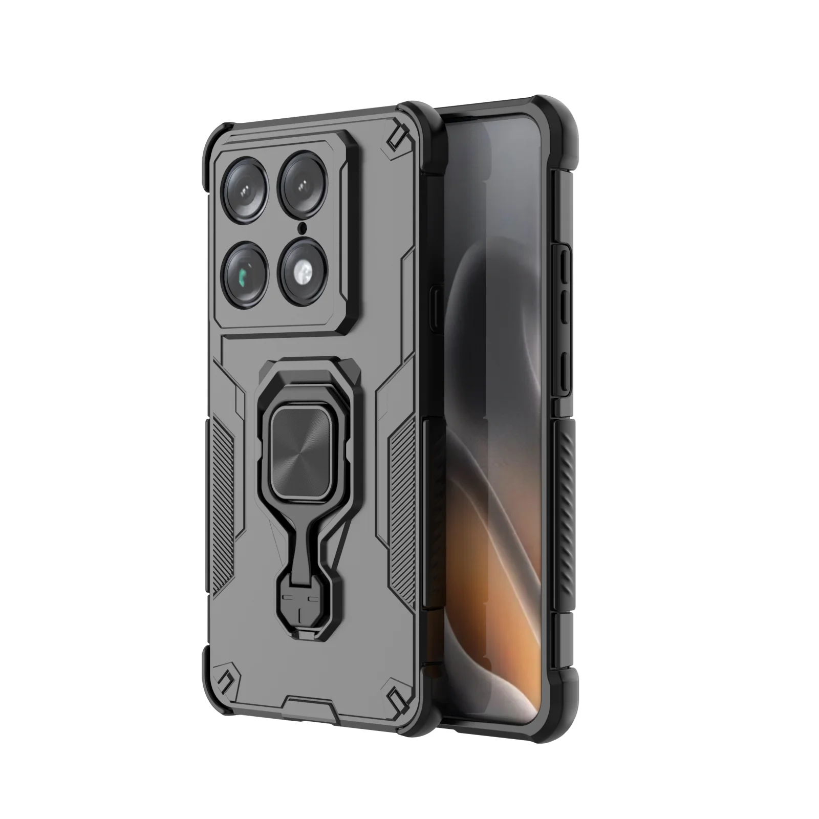 Magnetische Rüstung, stoßfeste Handyhülle für Motorola Signature 5G, Metallring-Ständerhalter, Kameraschutz, Rückseite, Coque – Detail 15