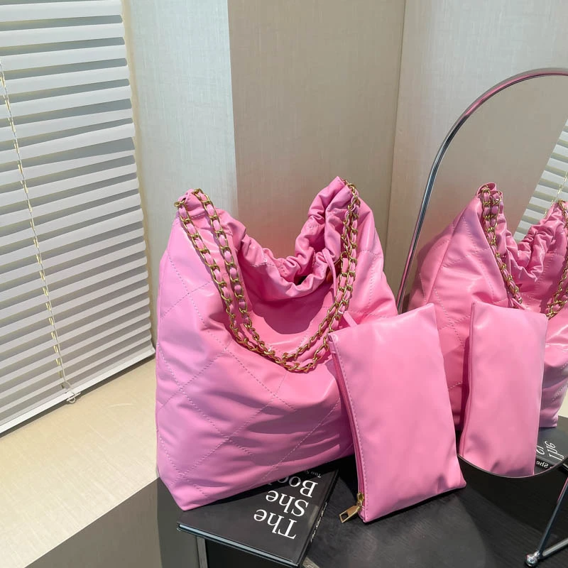 

Large Capacity Shoulder With Coin Purse Soft Leather Women Handbag Portable Tote Bag Female Drawstring Bucket Underarm Bag
