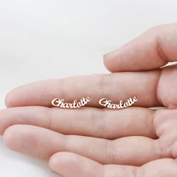 Custom Name Stud Earrings Woman Stainless Steel Personalized Designer Jewelry Earrings Accessories for Girls Ear Piercing Gifts
