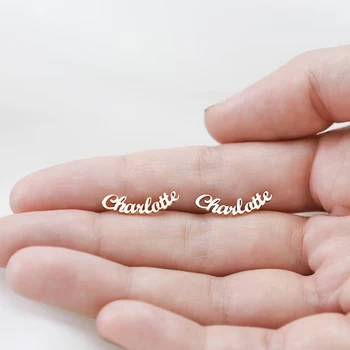 Nazwa własna stadniny kolczyki kobieta ze stali nierdzewnej spersonalizowana designerska biżuteria kolczyki akcesoria dla dziewczynek przekłuwanie uszu prezenty