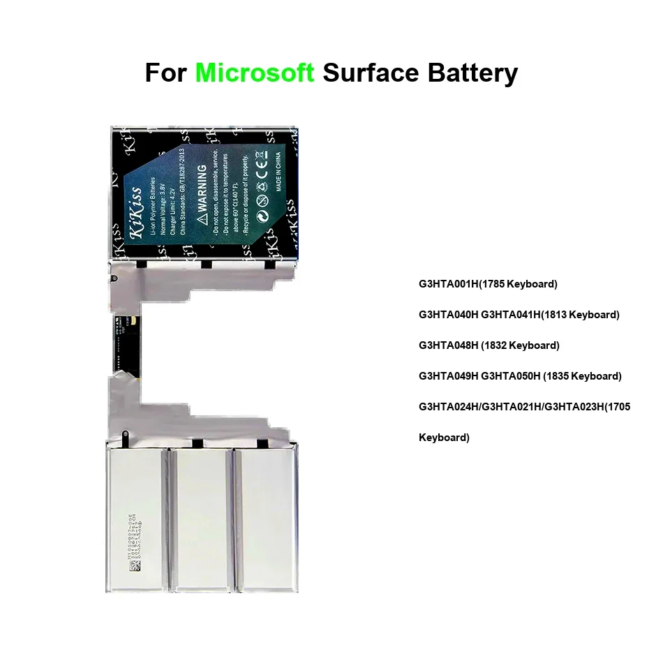 

Battery For Microsoft Surface Book 1（enhanced 1 2 13.5 1813 Keyboard 2ND G3HTA024H/G3HTA021H/G3HTA023H(1705 Keyboard)