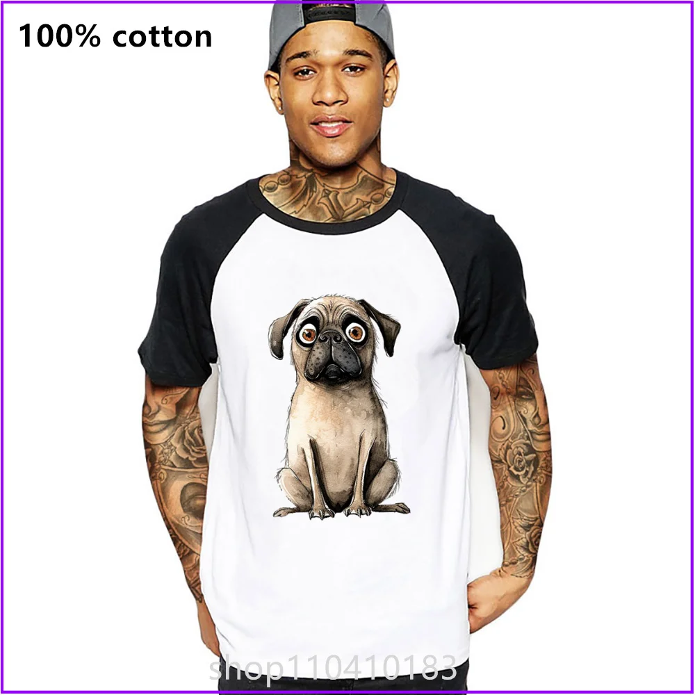 Anime Pug Cute Dog T Shirts For Men'S Women Tshirt T-Shirt Long Sleeve Compression Tee Logo Blank Black Graphic Print On Demand