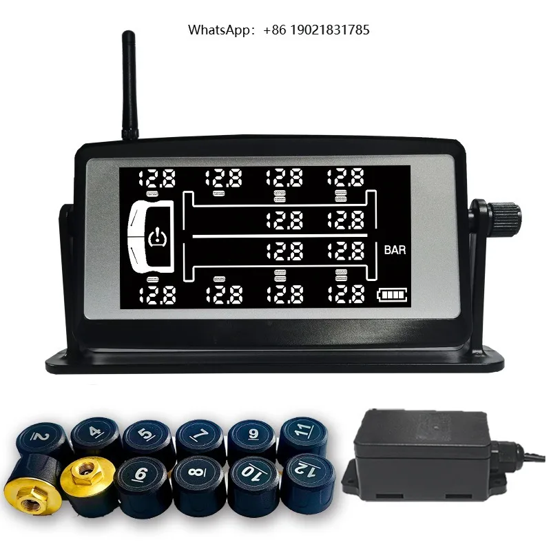 12 Wheel Truck Trailer Solar External Tire Pressure Monitoring System High Precision Instrument Detector