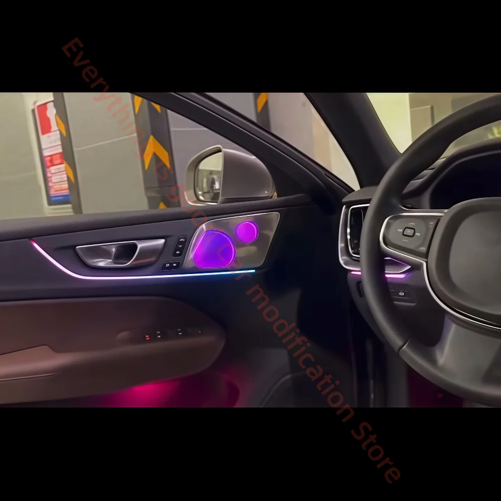 For Volvo S60 2020+ 64-color Ambient Light Car interior lighting upgrade Luminous cover plate Auto Parts RHD LHD Atmosphere lamp