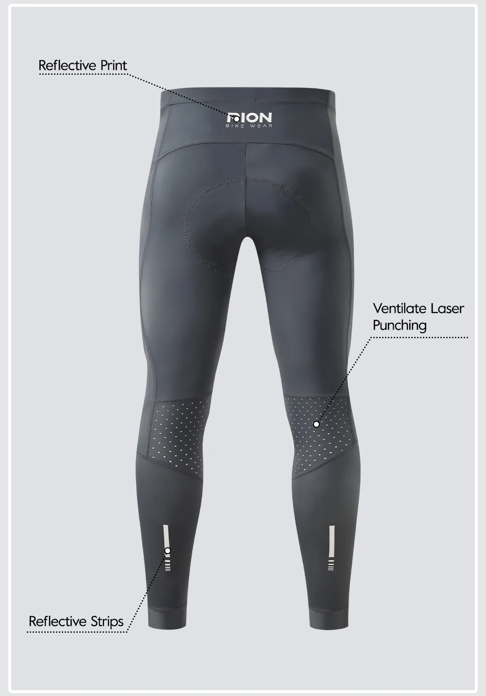 RION Herren Fahrradhose Fahrrad-Tights MTB Rennrad Mountainbike Kleidung Italienische DOLOMITI 8H Herbst Frühling Gepolsterte Uniformkleidung – Detail 10