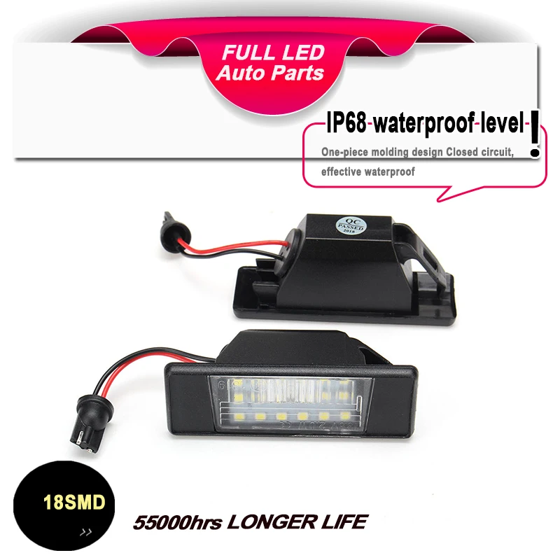 2Pcs Car Led Number License Plate Light For Nissan Qashqai J10 J11 Patnfinder R51 Juke Primera P12 X-Trail T31 Canbus Error Free