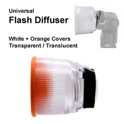 Universal Lambency Flash Diffuser Set with White + Orange Dome Covers Transparent (P) / Translucent (C)