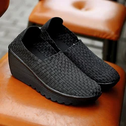 Braided women's shoes Women's Flats Female Casual Shoes Woman Sneakers Ladies Jogging Shoe Weave  Walking Plus Size 35-42