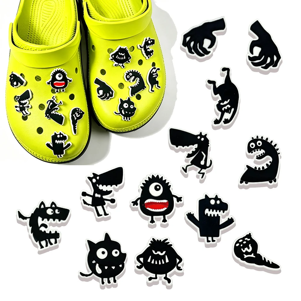 Halloween Cartoon Monster PVC Shoes Charm Alligator Charm Accessories Fit Bracelet Boys Girl Christmas party gifts