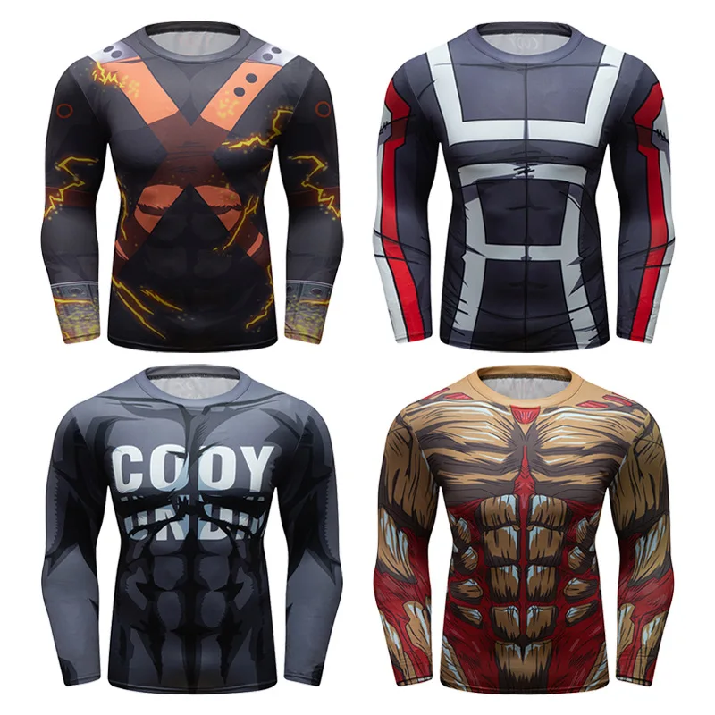 Мужские футболки Rashguard для смешанных боевых искусств, спортивные боксерские футболки, новые компрессионные футболки для смешанных боевых искусств