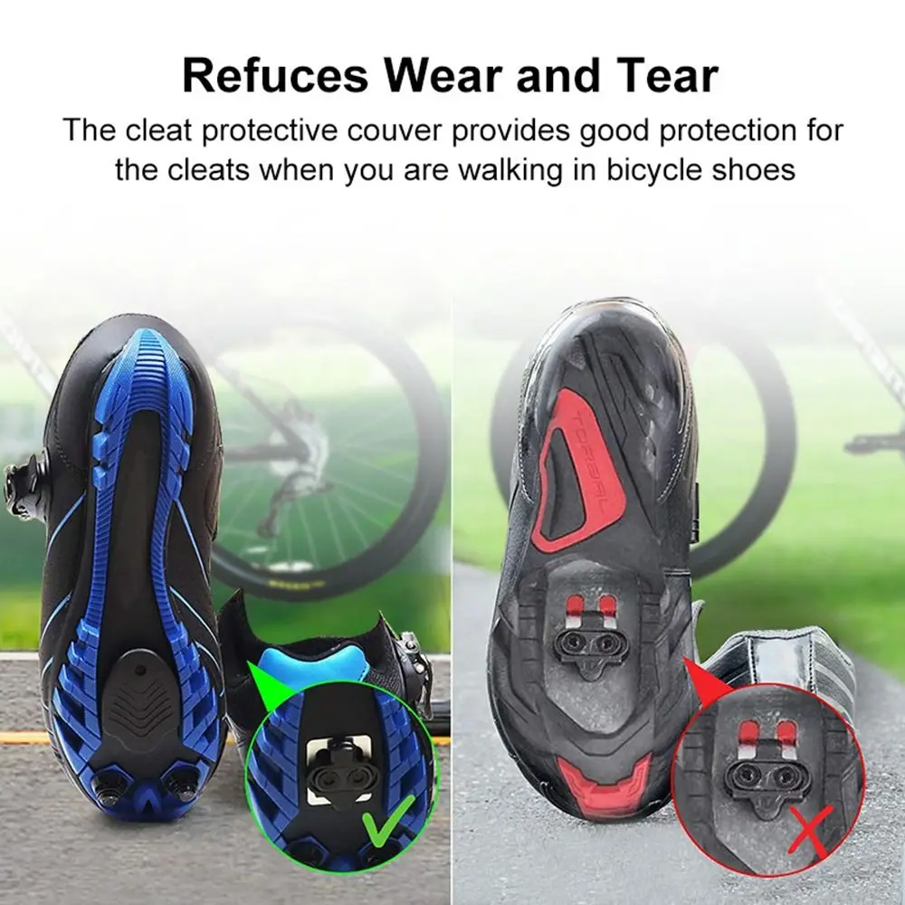 Black SPD Cleat Covers Tear Resistance Anti-slip Plastic Lock Protective Sleeve Bike Cleat Covers Unisex