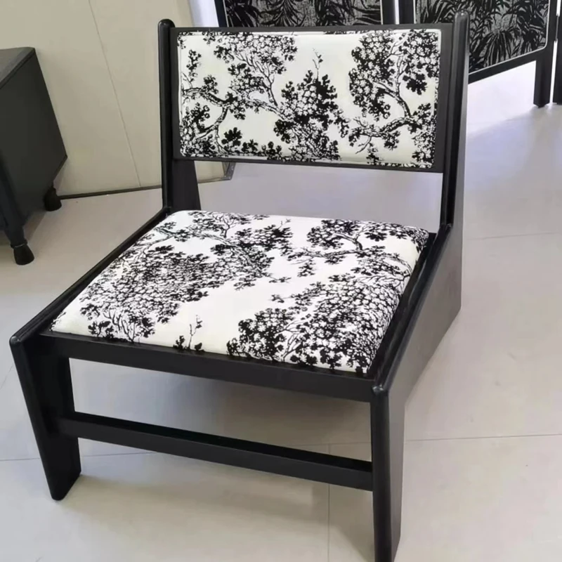 

Modern Solid Wood Chair Single Seater for Living Room Mid-Century Designer Leisure Chair Creative Lazy Recliner with Backrest