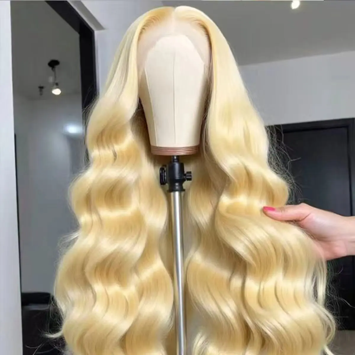 613 الدانتيل شعر مستعار أمامي شعر الإنسان 13x6 شعر بشري أشقر الباروكات 250% الكثافة الجسم موجة الدانتيل الجبهة الباروكات شعر الإنسان قبل قطعها 40 بوصة #1