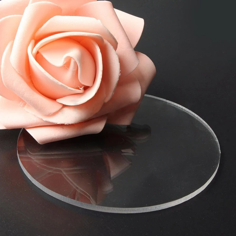 2 Pcs Transparent 3Mm Thick Mirror Acrylic Round Disc, Diameter:85Mm & 70Mm