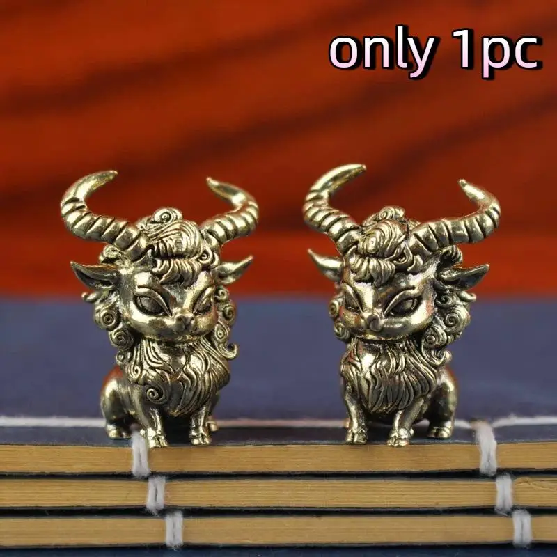 Copper Retro Mini Ornament Warcraft Sheep Demon Figure Home Decoration Accessories Sheep Head Ornament Desktop Decor