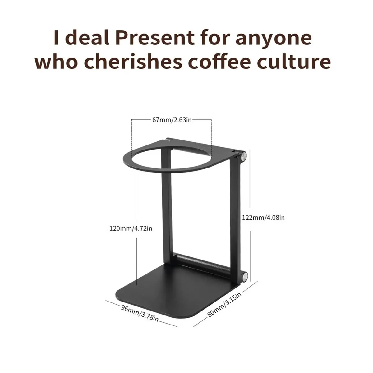 A50U Pour over Coffee Maker Stand,Foldable Portable Electric Espresso Machine Stand,for Coffee Grinder, Dripper Black
