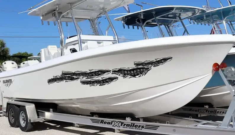

3D Tribal Ripped Metal Vinyl Wrap ,Tattoo Boat Decals, Skull Decal, Tribal Yacht Vinyl, Ranger Boat Decals and Stickers - ZZLA_4