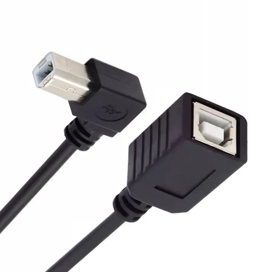 Up Down Left Right Angled 90 Degree USB Printer Scanner Cable 25cm USB B Male to B Female Printer Scanner Extension m-f Cable