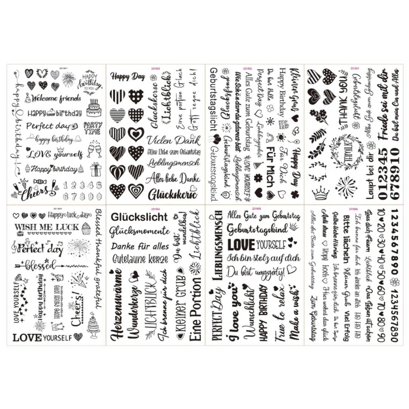 Colorful Birthday Decals Rub On Transfer Stickers Easy Application 6pcs