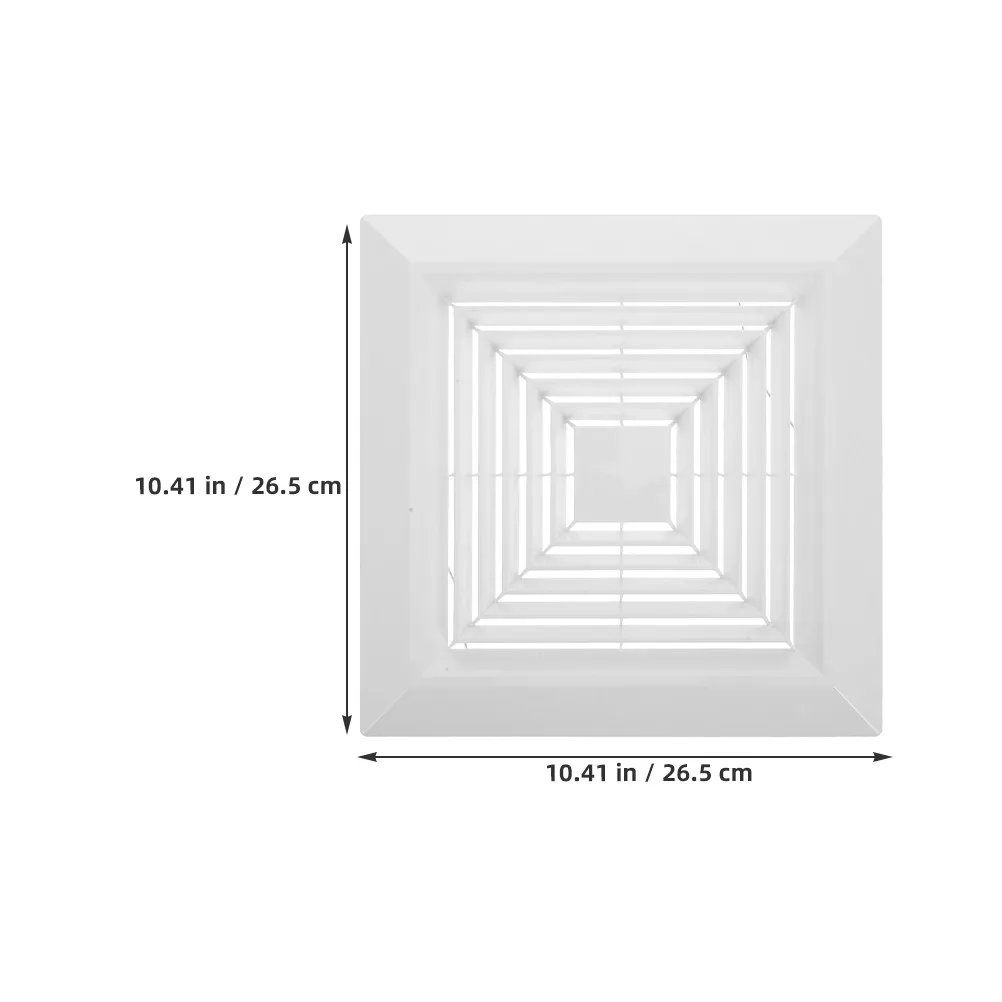 Bathroom Exhaust Fan Cover 265mm Square Spring Loaded Plastic Grille Ceiling Wall Mount Easy Install