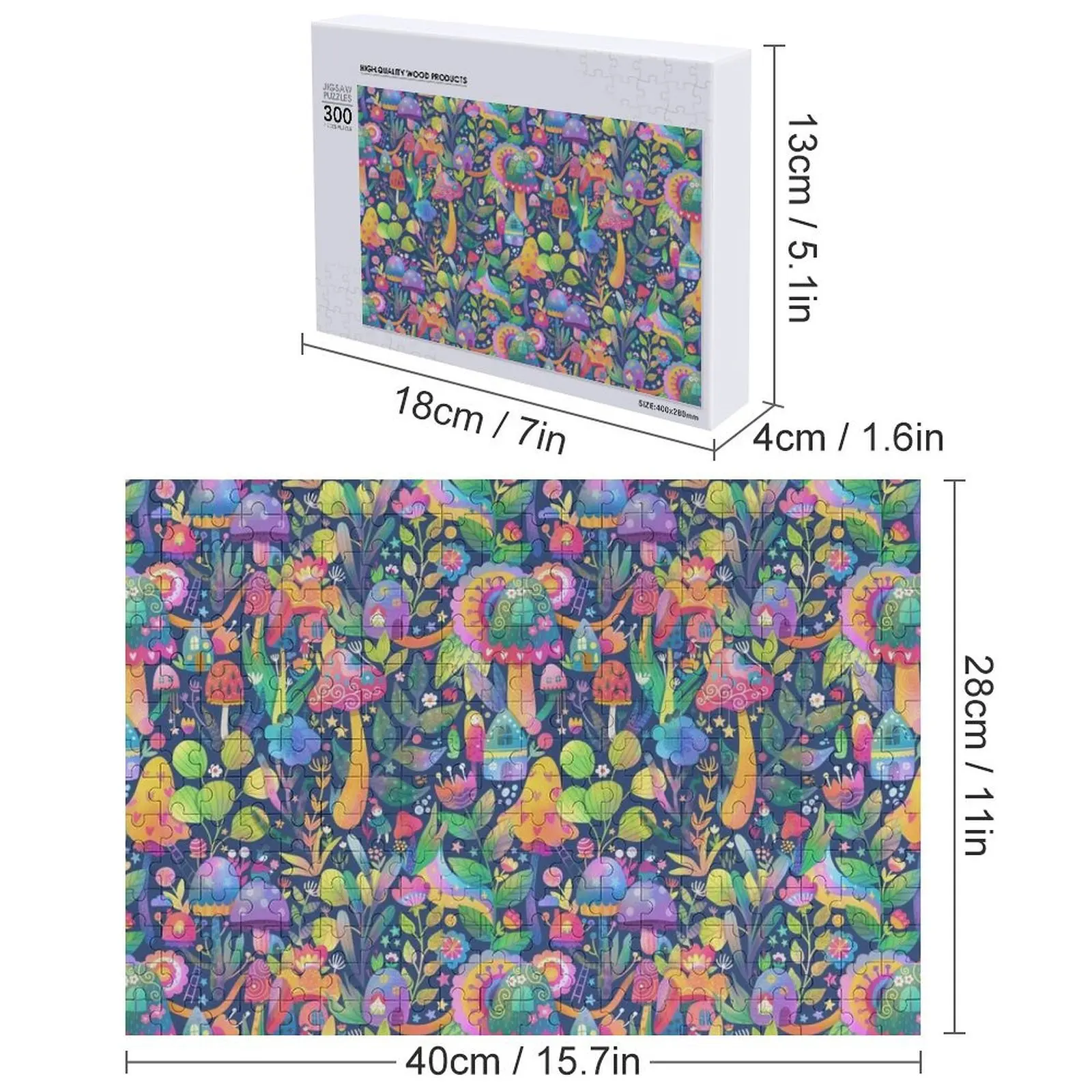 مضحك الفطر نمط بازل قطع لعبة الأطفال هدايا مخصصة الخشب صور لغز شخصية #5