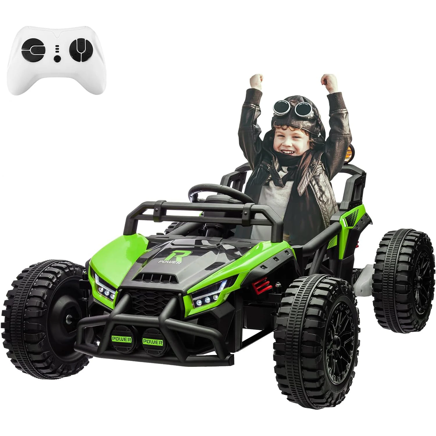 24V Kids Ride-On UTV Car Battery Powered 2 Seater Electric Vehicle with Remote Control 4-Wheel 2x200W Motors, LED Lights Music