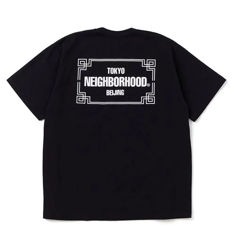 Простая повседневная футболка NBHD, летняя, для мужчин и женщин, удобная, с круглым вырезом, разноцветная, с принтом, с короткими рукавами