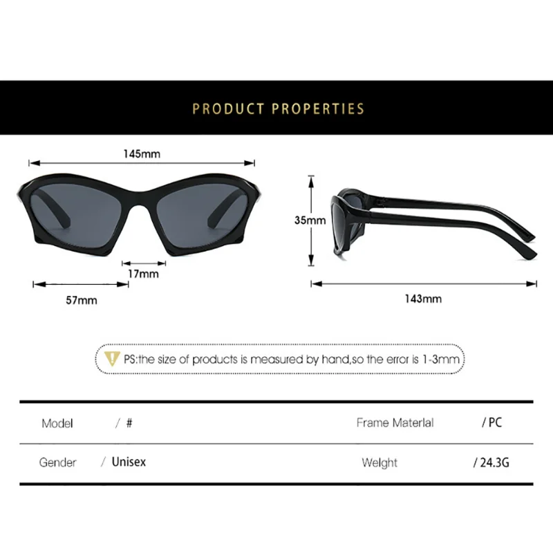 2022 Fashion Modern Retro Ladies Simple Geometric Technology Sunglasses Versatile Trend Street Shooting Poster Sun Glasses