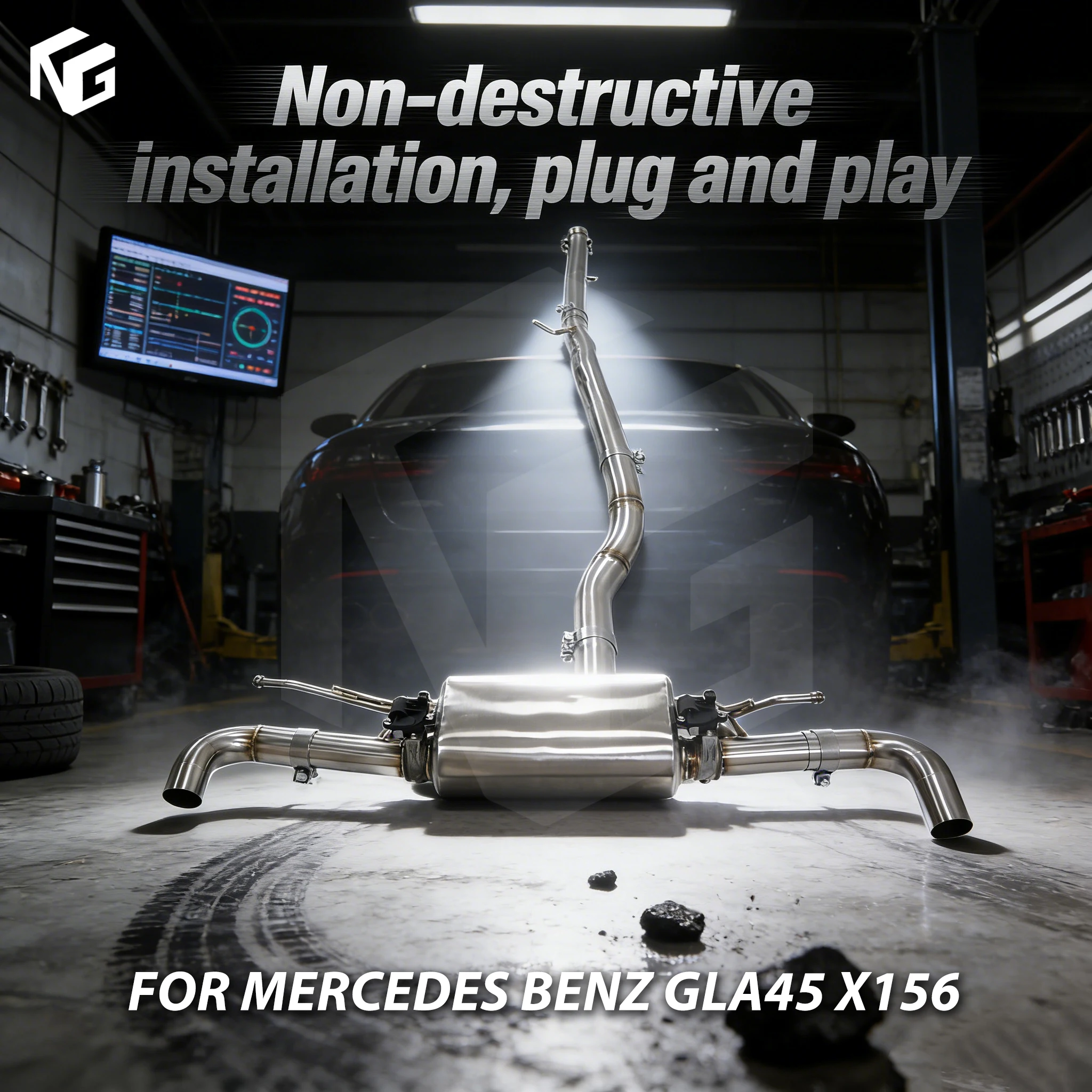 

ING Performance ss304 Catback for Mercedes benz AMG GLA45 X156 2.0T Valve Motor Engine auto Modify tools Exhaust Car Parts